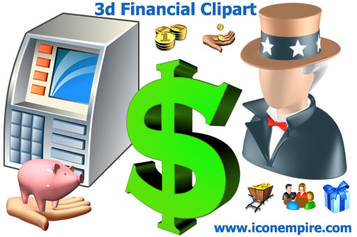 High quality 3d financial  clipart with professional accounting symbols for you