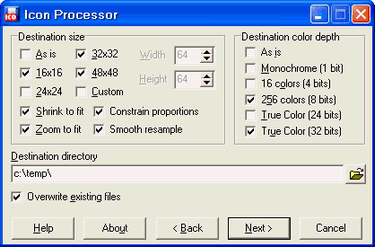 Screenshot of Icon Processor