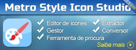 Metro Style Icon Studio é o nosso programa eleito. Metro Style Icon Studio permite-lhe criar ícones e cursores únicos e gerir colecções de ícones