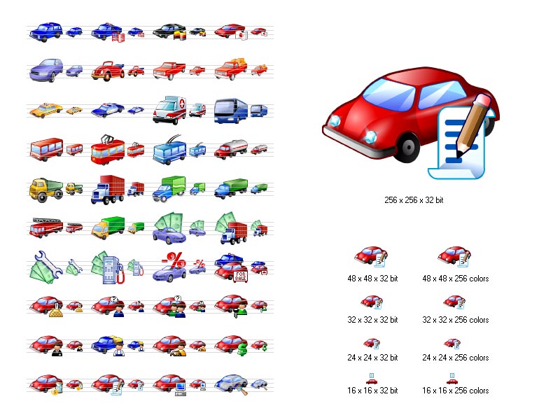 Screenshot of Car Icon Library