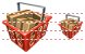 Full red basket icon Full red basket icons