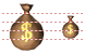 Money bag icon Money bag icons
