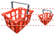 Red basket icons
