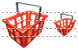Red basket icon Red basket icons