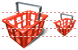 Red basket SH icon Red basket SH icons