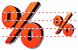 Red percent icon Red percent icons