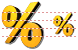 Yellow percent icon Yellow percent icons
