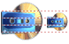 Audio cassette and CD icon Audio cassette and CD icons
