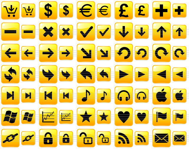 Yellow Web Buttons screenshot